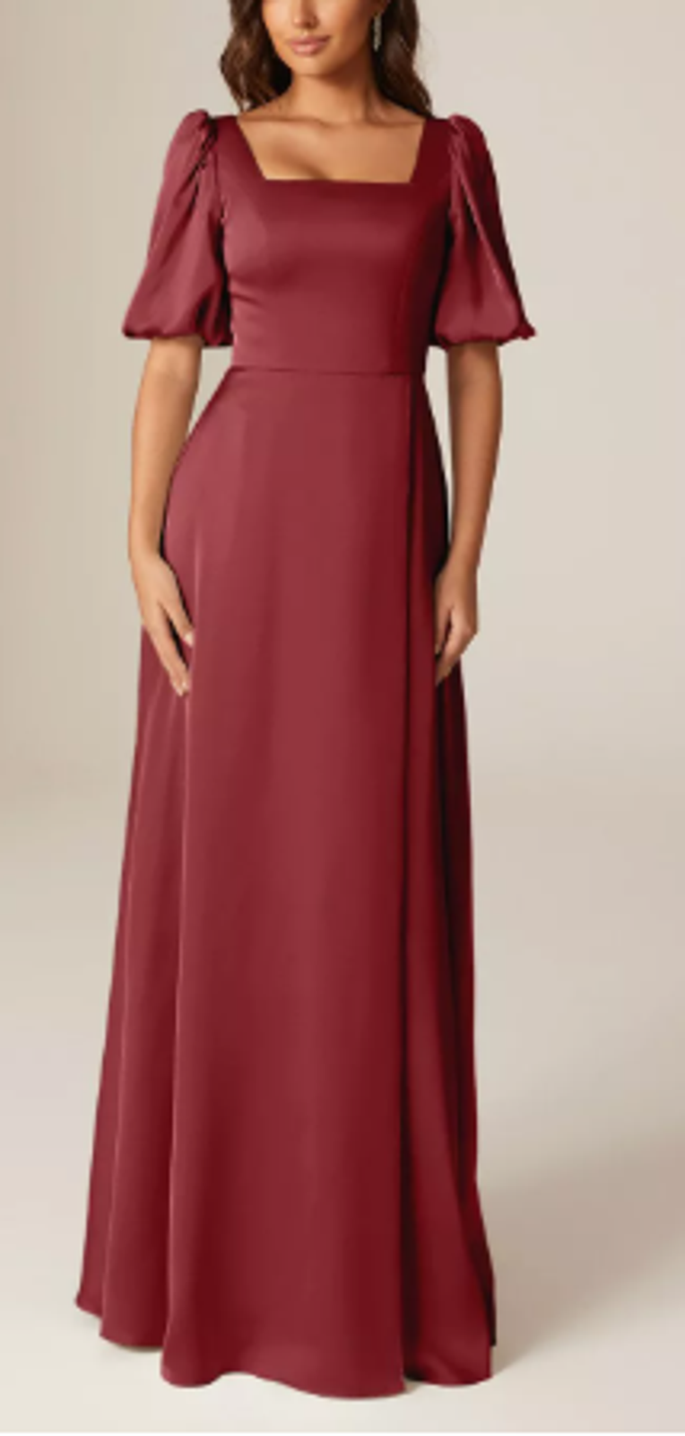 Aw Bridal 18 2x Plus Burgundy Red Etta Square Neck Formal Maxi Dress New B55